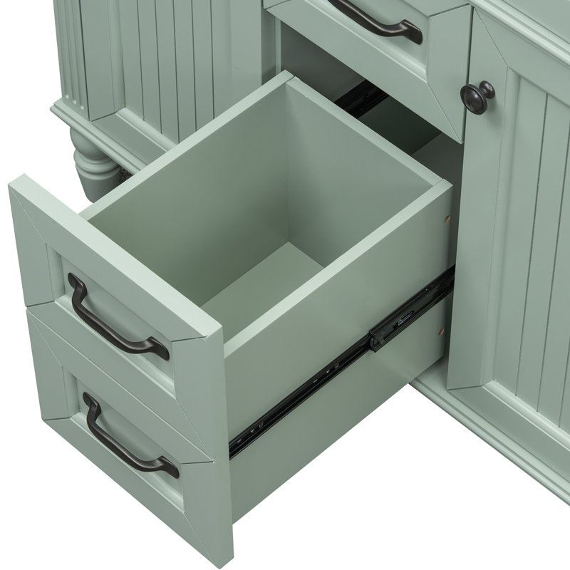 Meuble-lavabo simple 36 po avec comptoir en céramique Lennon, Vert