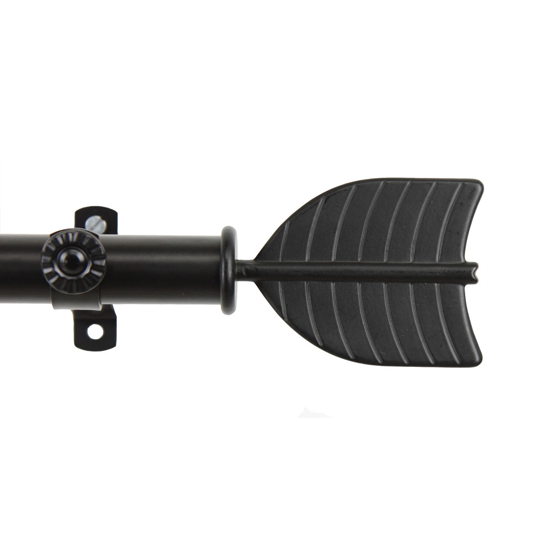 Buderus Steel Rod/Resin Finials Adjustable Single Curtain Rod Latitude Run® 