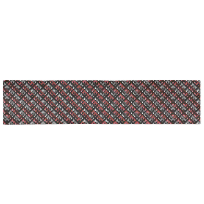 Chemin de table géométrique Avicia, 73,5 po x 17,5 po, Rouge, Coton