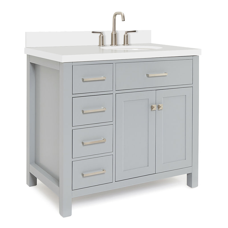 Ensemble de meuble-lavabo simple 37 po Macnair, gris