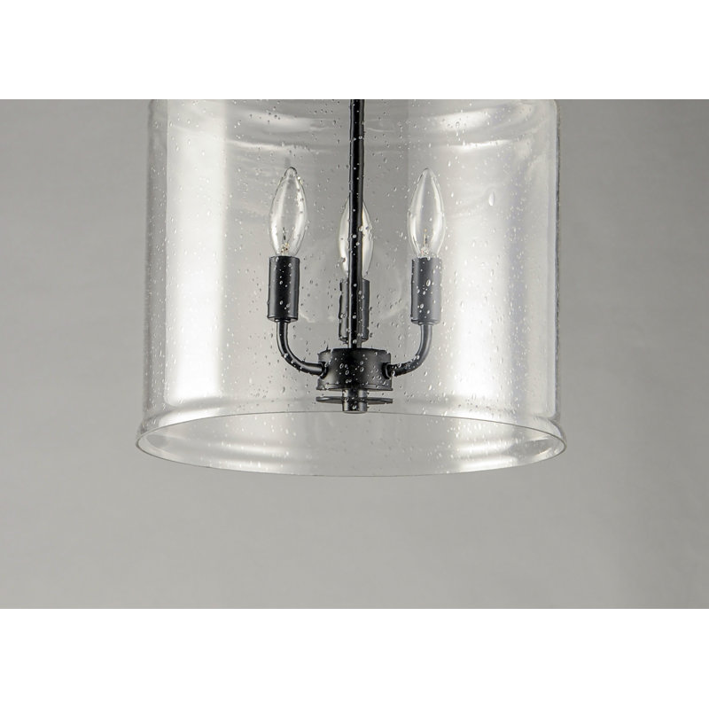 Luminaire suspendu en acier 3 lumières Nunez, Noir