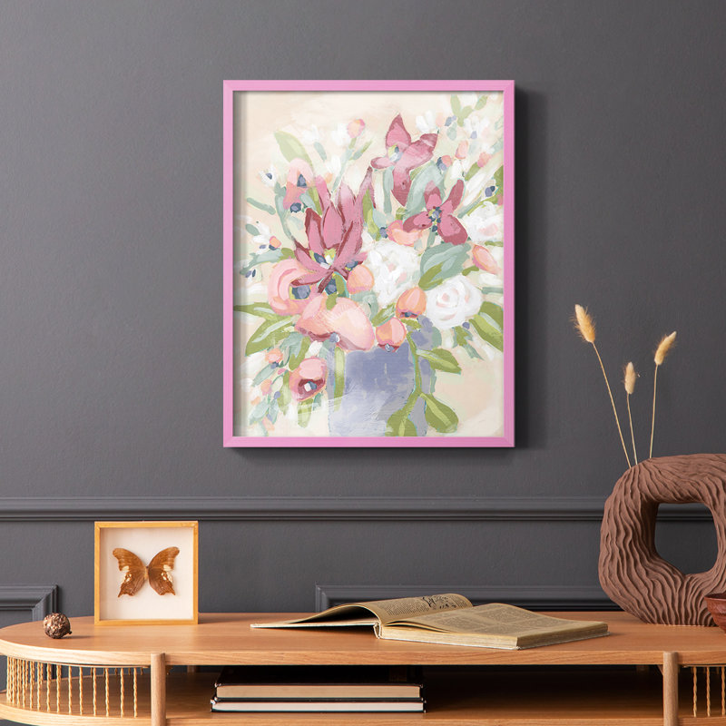 Blush Array I Framed Print - Solid Wood, Pink, 10" H x 8" W