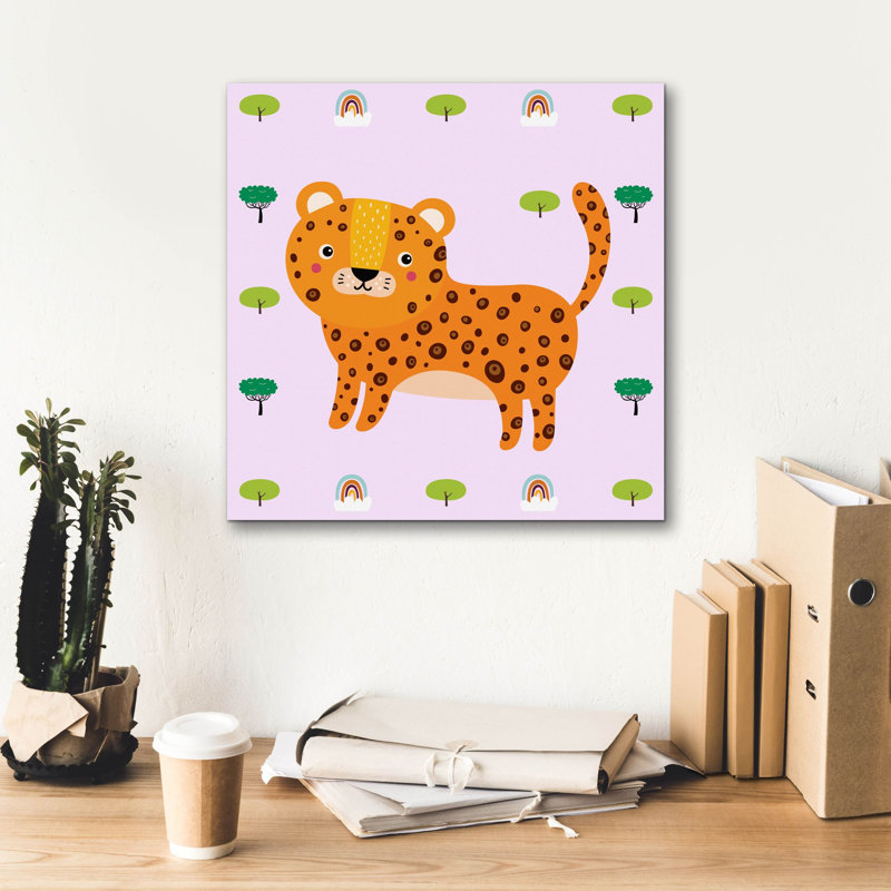 «Cute Leopard», art mural sur toile, H 18 po x l 18 po x P 0,75 po