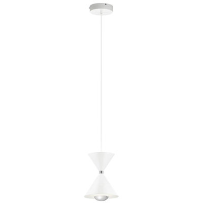 Mini luminaire suspendu sablier en métal blanc l 8 po Kordan 