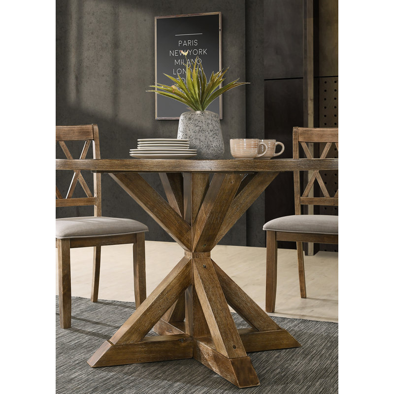 Table de salle à manger Cross-Buck, Brun