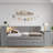 Full Size Daybed With Storage Shelves,Drawers,Trundle,Charging Station,LED Light,Desk And Cabinet,Gray