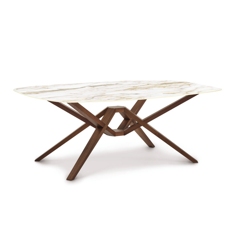 Table de salle à manger Exeter, Cerise brune, Blanc, H 30 po x L 72 po x l 42 po