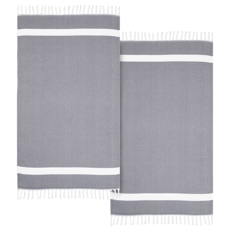 Ensemble de 2 serviettes en coton turc, gris