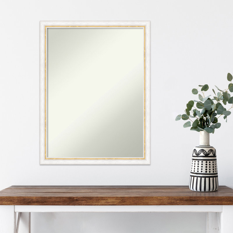 Miroir Jeritah, 26 po x 20 po, Blanc / doré