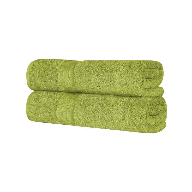 Glenlee Long Staple Combed Cotton Solid Highly Absorbent Bath Sheet, Green Essence