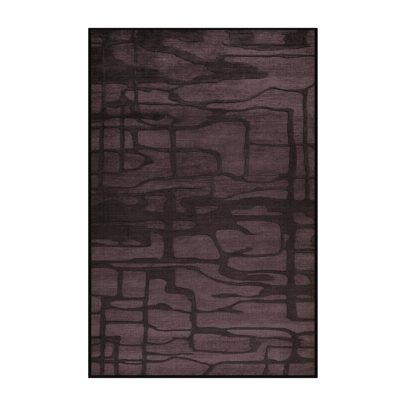 Machine Washable Abstract Black Area Rug, Rectangle 2' x 3'