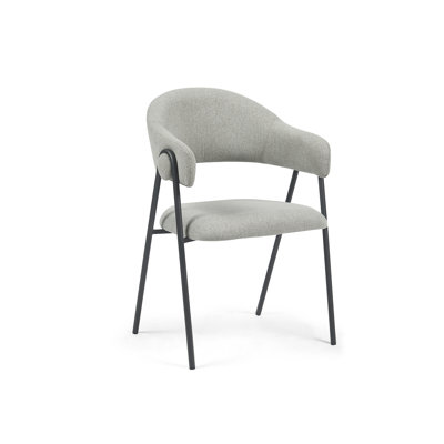 Noah Set of 2 Upholstered Dining Chairs with Black Metal Frame