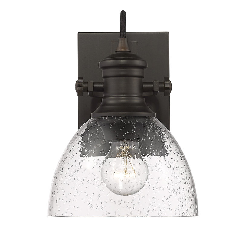 Bales Dimmable Vanity Light, Seeded Glass, Rubbed Bronze