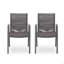 Chaise de salle à manger d'extérieur moderne en aluminium avec siège en corde (ensemble de 2)-1051749648