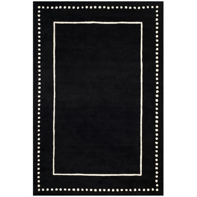 Handmade Tufted Wool Black/Ivory Area Rug