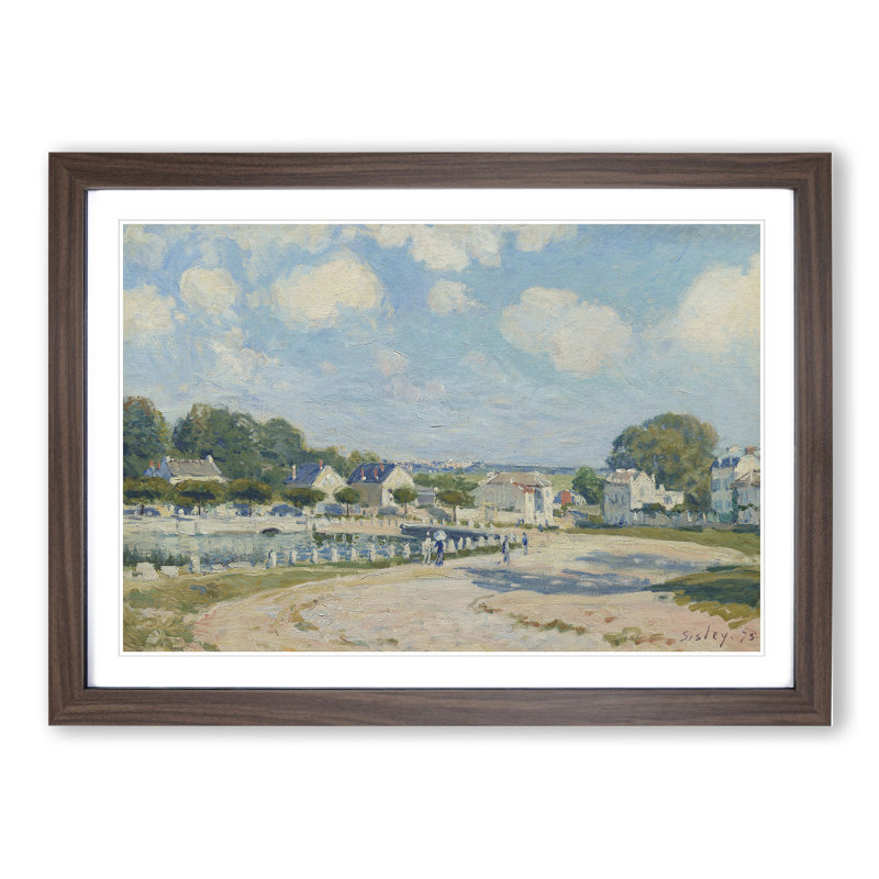 Watering Place at Marly by Alfred Sisley - Picture Frame Painting, 27cm H x 36cm W x 2cm D, Walnut