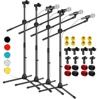 5 Core Tripod Mic Stand Adjustable Heavy Duty Floor Holder Microphone Boom Arm
