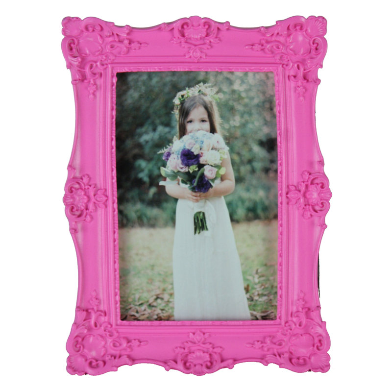 Cadre photo en résine Willman, Rose