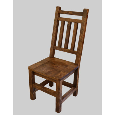 Chaise d'appoint à dossier en lattes de bois massif Bechtold