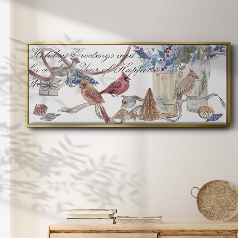 Oiseaux de neige II - toile encadrée, H 20 po x l 50 po