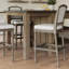 Tabouret de bar 31 po de hauteur gris patiné avec siège et dossier rembourrés gris, 1 pièce-755379274-755379275-755379276