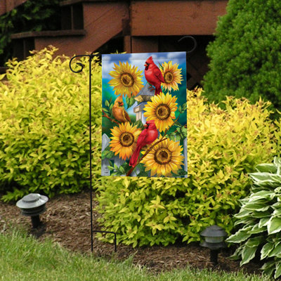 Drapeau de jardin cardinaux et tournesols