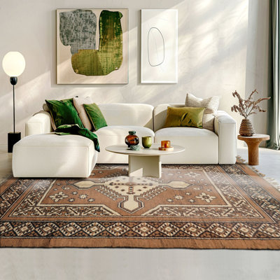 Tapis marocain vintage en laine noué à la main 6 pi 9 po x 9 pi 6 po