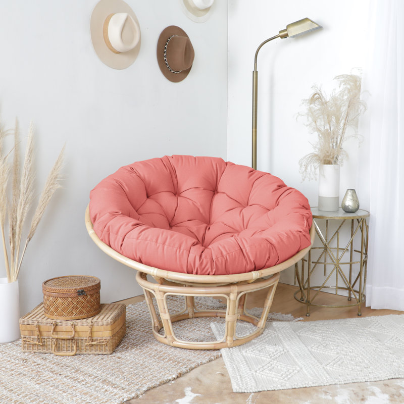 Coussin intérieur / extérieur Sunbrella Papasan, Coral, L 44 po x P 44 po, Polyester