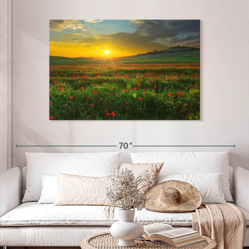 Coquelicots d'Alvord en Toscane, H 32 po x l 48 po
