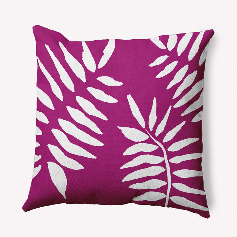Coussin décoratif réversible d'intérieur / extérieur Beach Beach, H 18 po x l 18 po, Floral rose vif