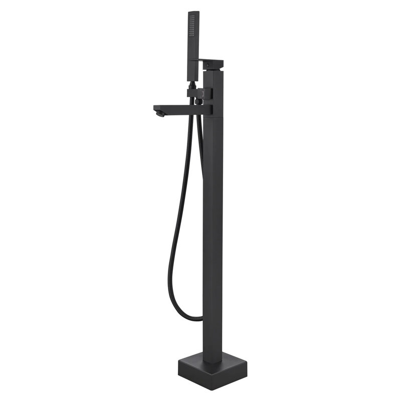 SevenFalls 1 Handle Floor Tub Filler with Diverter, Matte Black