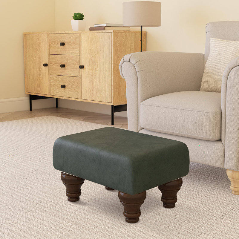 Collado Wood Turned Leg, Mahogany, Bottle Green, Italian Leather