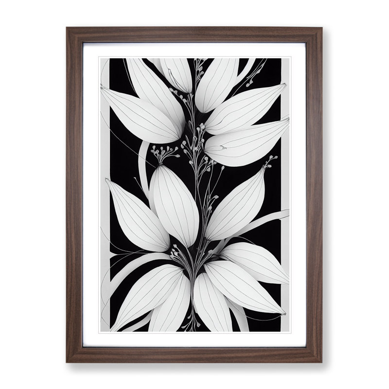 Heavenly Flowers - Single Picture Frame Print, 34cm H x 25cm W x 2cm D, Walnut