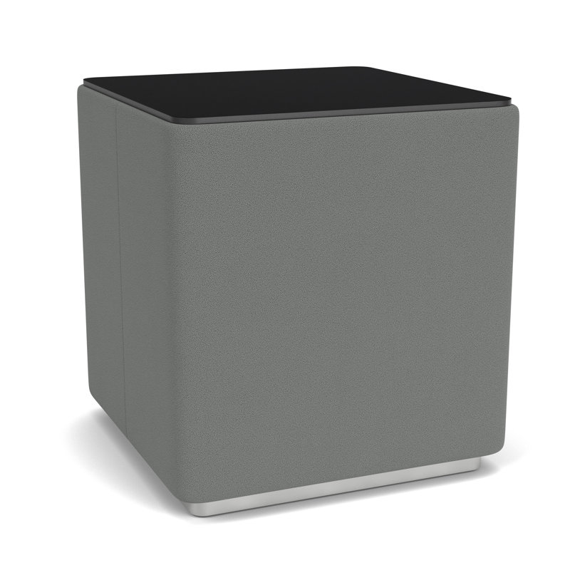 Table de salon avec plateau en stratifié Darsey, 16", Nuit noire, Argent; astéroïde portes ouvertes