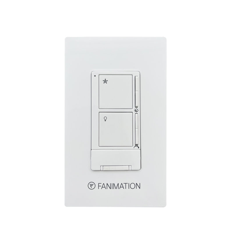 Contrôle mural du ventilateur de plafond - ventilateur à 3 vitesses et lumière CCT - blanc