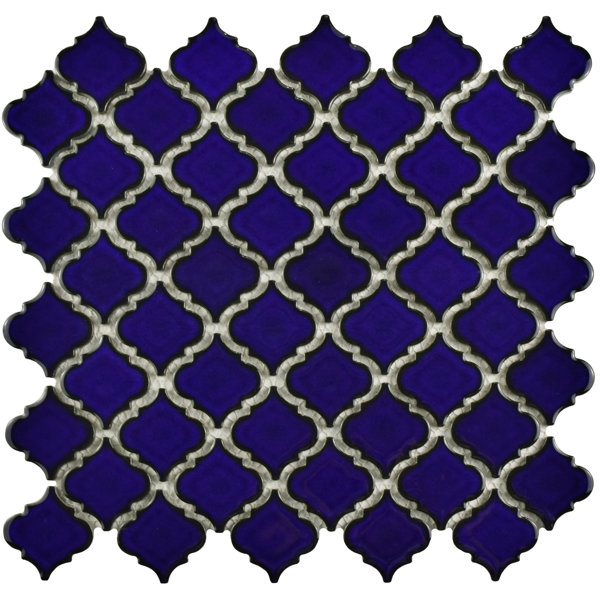 Hudson Tangier Blue Eye 12-3/8 in. x 12-3/8 in. Porcelain Mosaic Floor and Wall Tile
