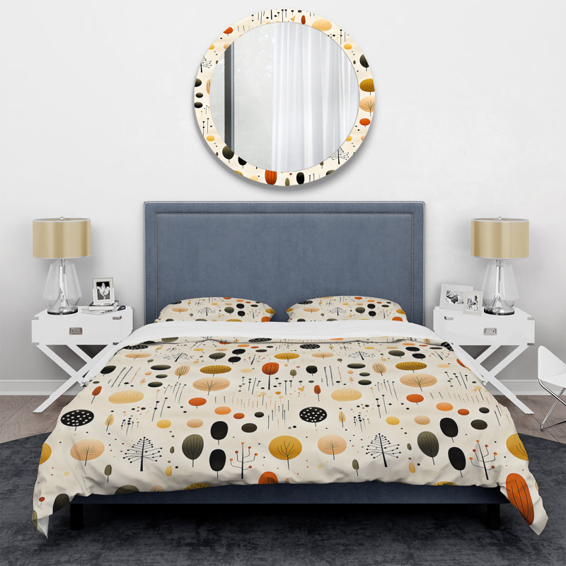 Literie botanique biologique, Housse de couette pour grand lit et 2 taies décor