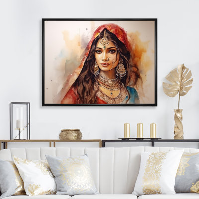 Indian woman diva Portrait - Woman Framed Prints