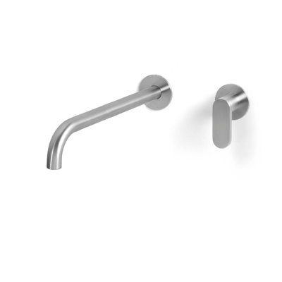 Acquaco Linki Linea Wall Mount Two-Hole Single Handle Bathroom Lavatory Faucet