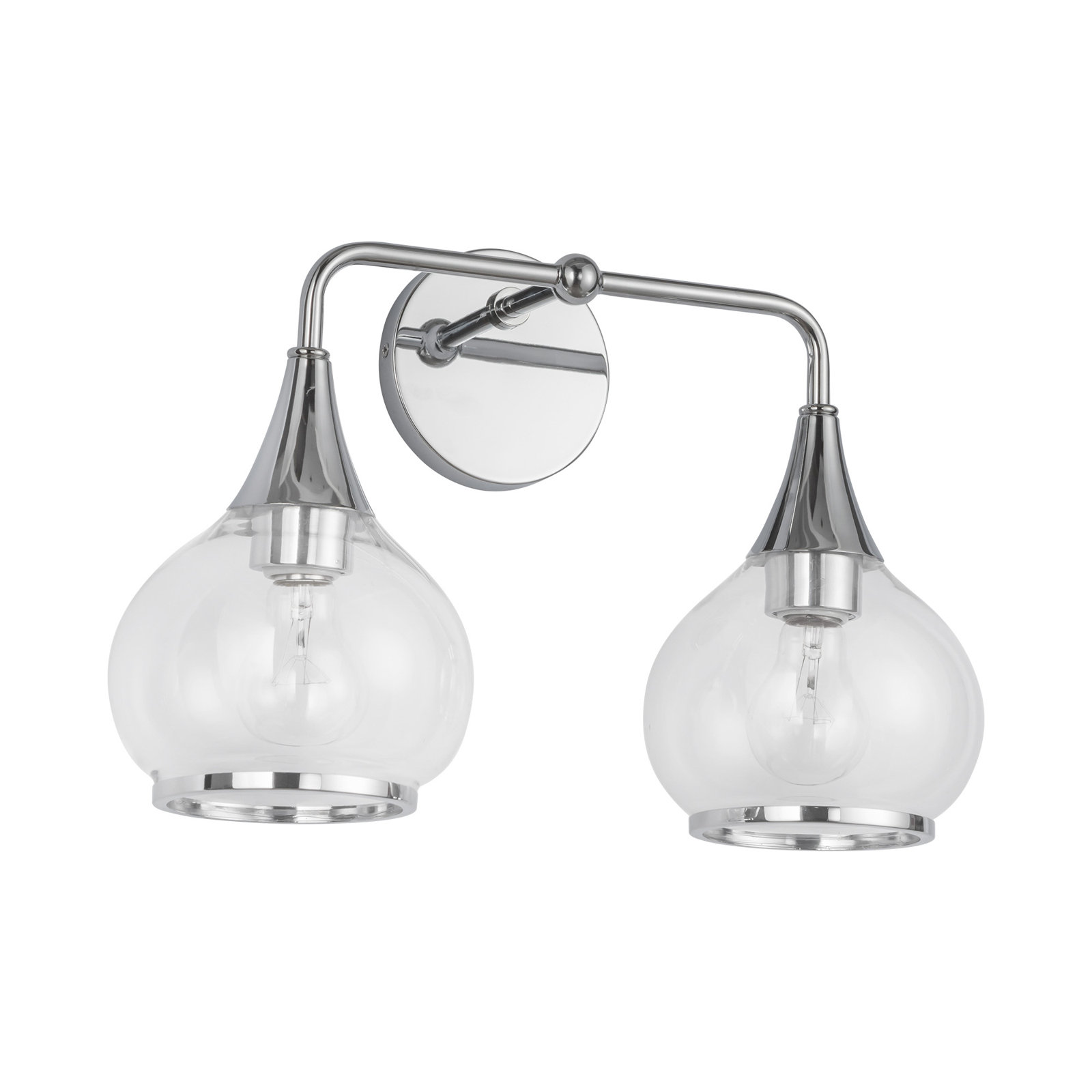 Marsi Vanity Light, Chrome, 2, Clear Glass