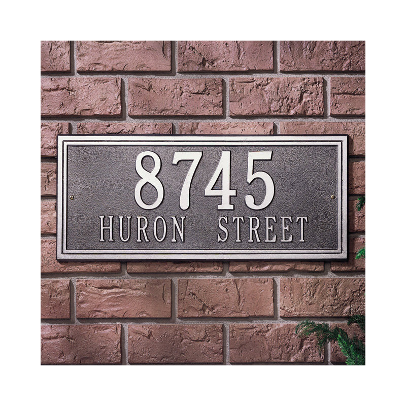 Double Line 2-Line Wall Address Plaque, Antique Copper, Yes