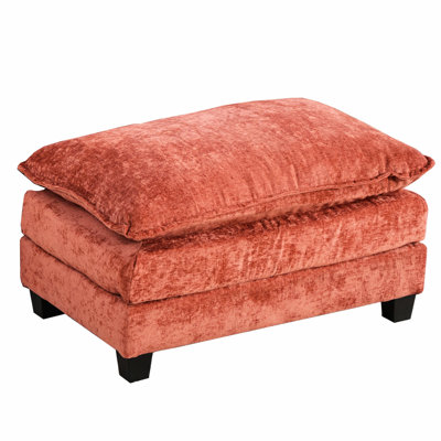 Orange Cloud , Modern Sectional Couch For Bedroom, Breathable Chenille, Double Layer Cushion, American Design, Medium-Soft Seat, 18.1 In Height