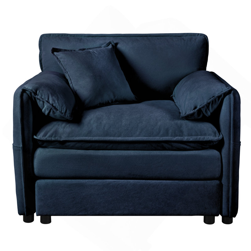 Comfortable Oversized Sofa Chair With Versatile Modules For Various Rooms, Blue Chenille