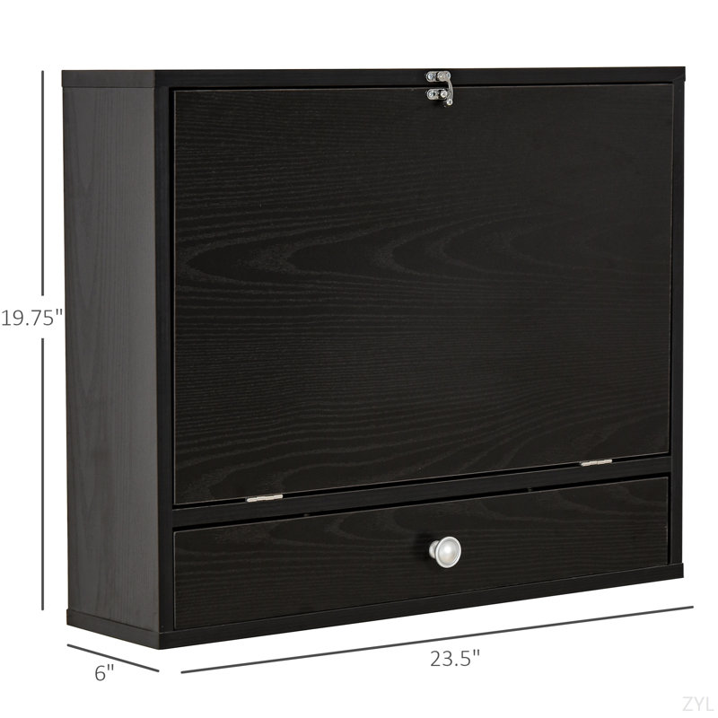 Bureau mural avec tablettes de rangement, bureau flottant