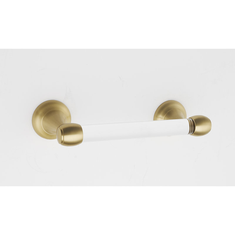 Royale Acrylic Bath Wall Mount Toilet Paper Holder, Satin Brass