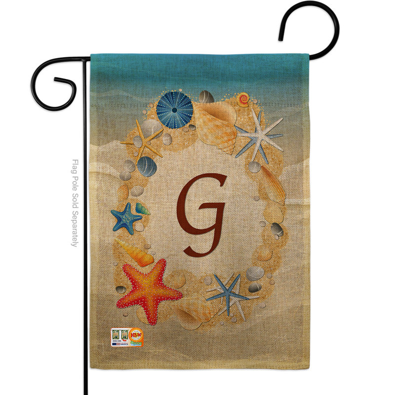 En toile jute à 2 côtés 19 po x l 13 po summer beach drapeau de jardin, G