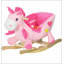 Cheval à bascule QABA, Ride on Unicorn avec 32 chansons, jouet à bascule pour enfant avec base en bois et ceinture de sécurité pour enfants de 1,5 à 3 ans