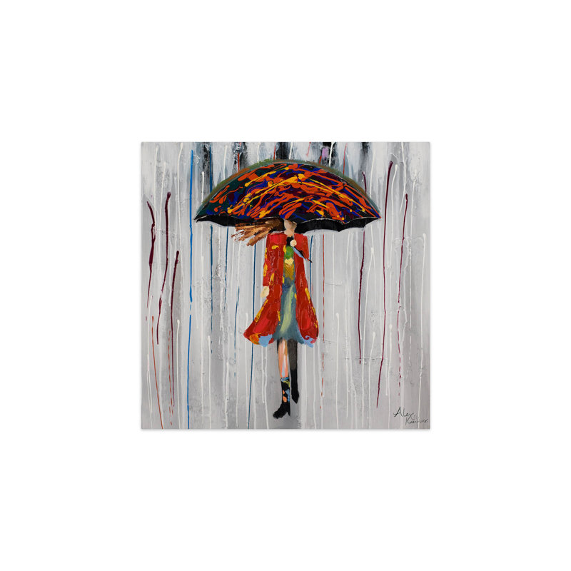 Alice in the Rain Acrylic Painting 