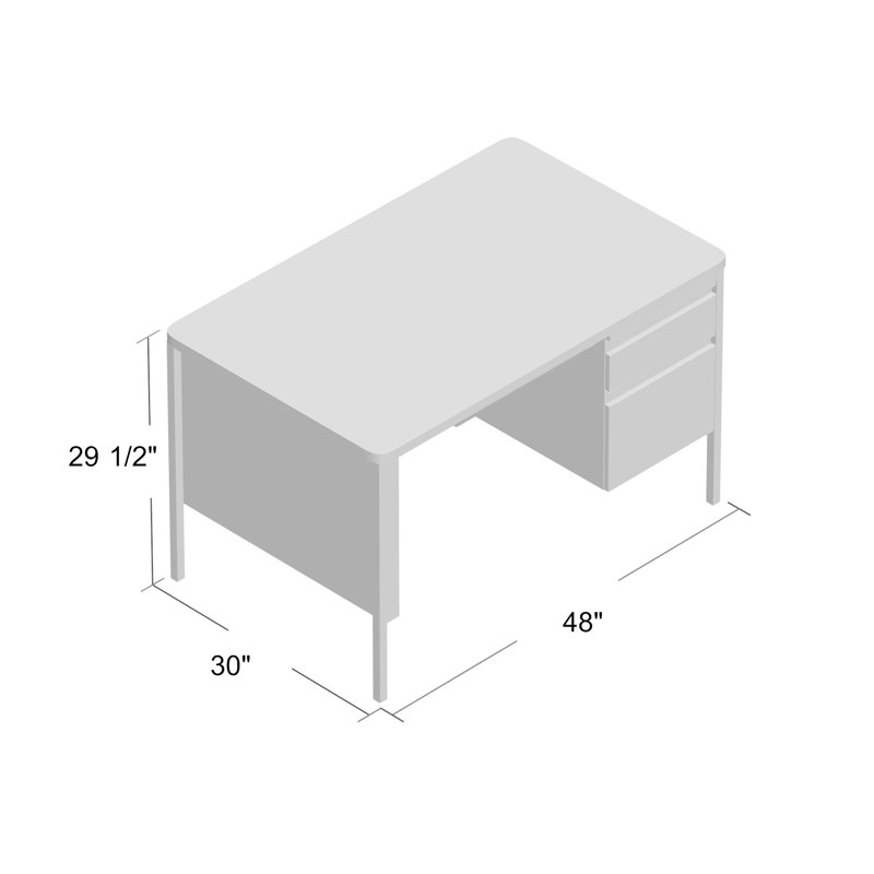 Bureau simple Alberto, Platine / Blanc