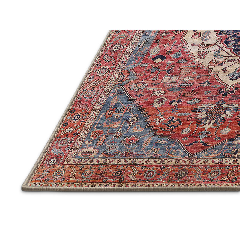 Tapis oriental rouge et bleu, Rectangle 8 pi x 12 pi